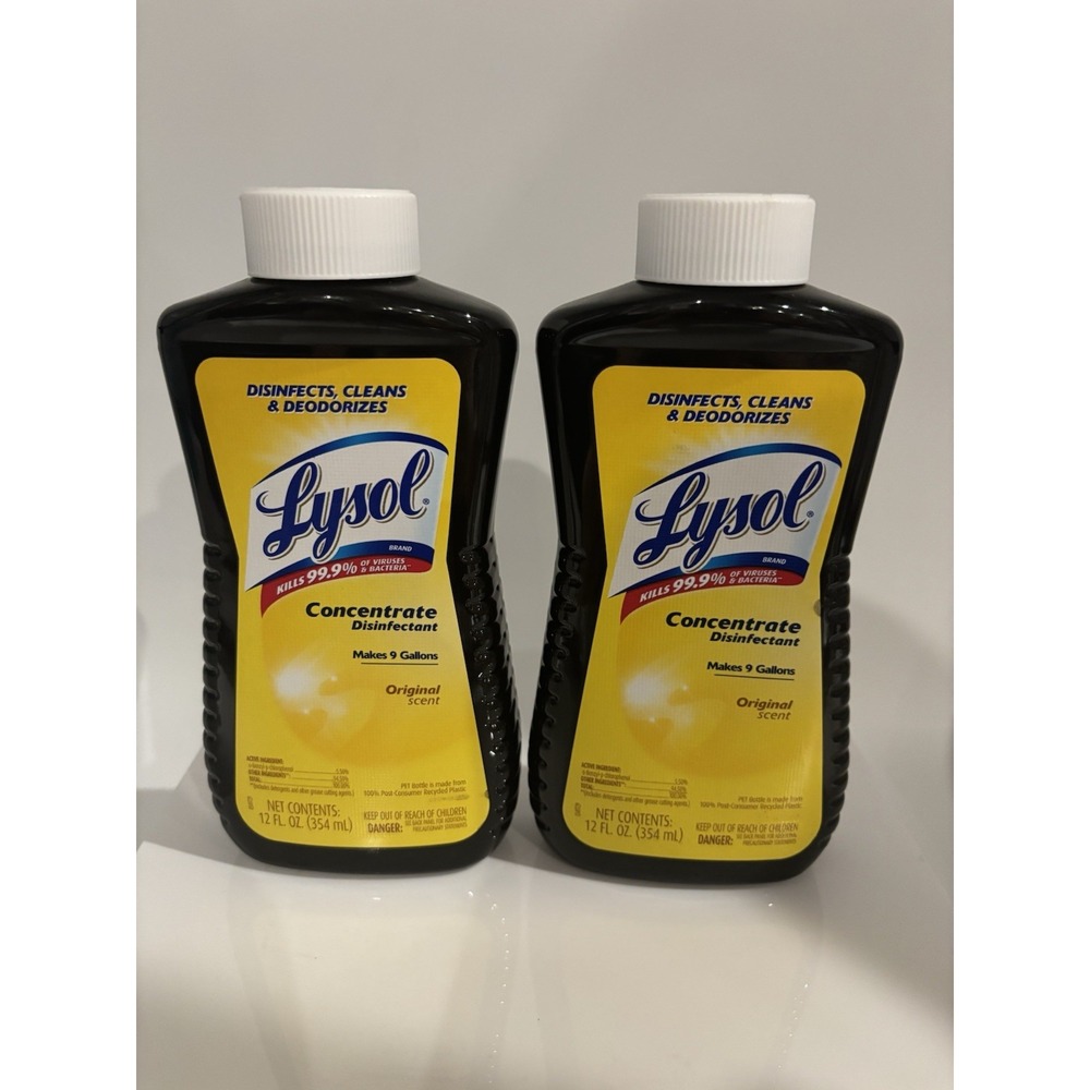 Lysol Concentrate Disinfectant Original Scent 12 fl oz Makes 9 Gallons 2 Pack